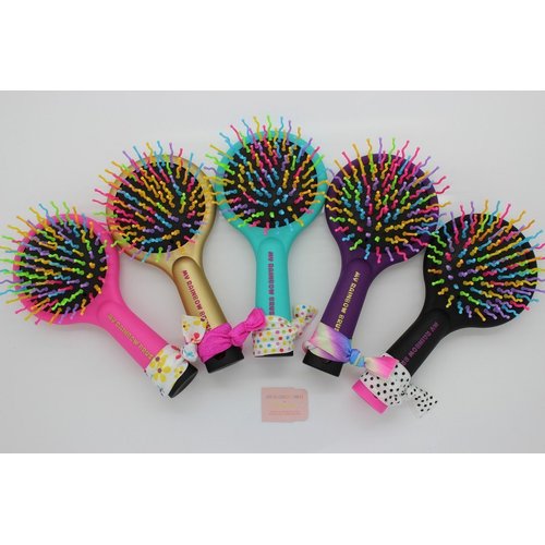 My Rainbow Hair Brush with Hair Tie. (PINK)