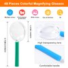 IRCHLYN Magnifying Glass for Kids, 48 Pack Plastic Magnifier Mini Magnifying Glasses, Colorful Hand Lens for Reading (8 Colors)