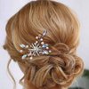 Casdre Rhinestone Bride Wedding Hair Comb Silver Pearl Bridal Hair Piece Crystal Evening Party Hair Accessories for Women and Girls