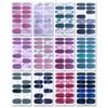 WOKOTO 20 Sheets Full Wraps Nail Art Polish Stickers Strips Set with 1Pc Nail File Gradient Adhesive Nail Decals Design Manicure Tips