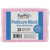 ForPro Professional Collection Pink Pedicure Block, 100/180 Grit, Three-Sided Pedicure Nail Buffer, 3.75” L x 1” W x 1” H, 15-Count