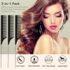 3 Pack Hair Rat Tail Combs Set, Parting Rattail, Teasing Fine Tooth Comb, Metal Hair Pick Detangling, Heat Resistant Carbon Fiber Teasing Comb, and Stainless Steel Pintail(Black)