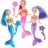 ArtCreativity Mermaid Playset for Girls, Mermaid Toys Set with 3 Figurines & 3 Brushes Princess Party Favors for Children, Best Birthday Gift for Kids