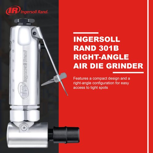 Ingersoll Rand 301B Angle Air Die Grinder, 21,000 RPM, 0.25 HP, 1/4" Collet, Front Exhaust