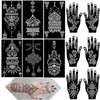 QSTOHENA Henna Tattoo Stencils kit, 12 Sheets Temporary Tattoo Stickers for Women Girls Indian Arabian Reusable Hand Tattoo Templates