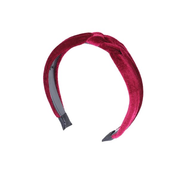 1.5 Inch Velvet Braid Headband Women and Girls Hair Band - Burgundy