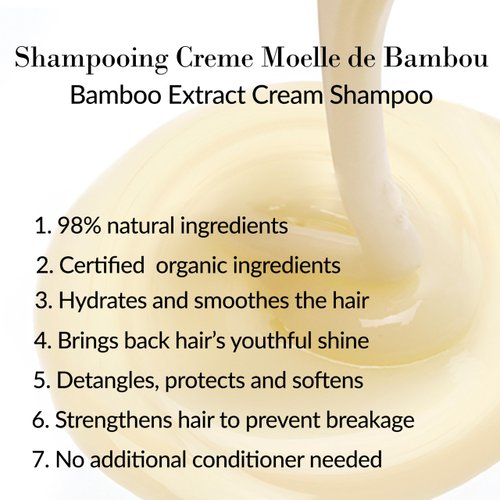Leonor Greyl Bamboo Extract Cream Shampoo Paris - Shampooing Creme Moelle de Bambou - Hydrating Shampoo For Long, Dry, Or Frizzy Hair - Natural Anti-Frizz Shampoo (6.7 Fl Oz)