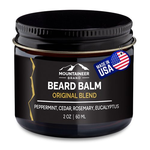 Mountaineer Brand Beard Balm for Men | All Natural Leave-In Conditioner to Moisturize Dry Itchy Skin | Beard Butter Hydrates, Softens and Tames Flyaway Hair | Adds Shine | Original Scent 2oz