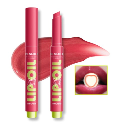 Press Lipstick Lip Oil Slick Click,Korean Shining Hydrating Jelly Solid Lip Gloss,Mirror Glass Lip Glaze Moisturizing Lipstick Solid Water Gloss Lip Tint,Vivid Color Glossy Lip Makeup for Girls (02#)