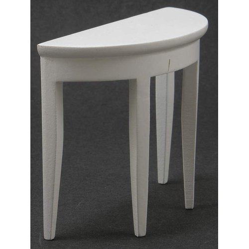 Handley House Dollhouse Miniature Half Round Side Table (White)
