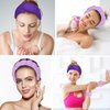 LTHYHJ 20 Piece Spa Headband and Wristband Set, Face Wash Headband, Skin Care Products Headband and Wristband Set, Bubble Headband,Gifts for Ladies, Women's Headbands(Purple)