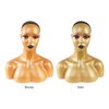 STUDIO LIMITED 16" Realistic PVC Mannequin Head with Shoulders Upper Body Female Manikin Head Bust Makeup&Eyelashes Display for Wigs, Hats, Scarves, jewerly (Gold)