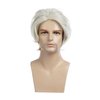 Beweig Mens Grey Wigs Short Bob Wave Silver Gray Wig Halloween Cosplay Wig Anime Costume Party Wig for Old Men