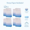 UNIQOOO 12Pcs Blue Glitter Ombre Gift Bags Bulk, 100% Recyclable Gift Wrapping Paper Bags, for Bridal Baby Shower, Wedding Birthday Party Favor Thank You Bag, Easter, Mother's Day, Medium 9x7x4 inch