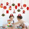 48Piease Firetruck Hanging Swirls Firetruck Birthday Party Decorations for Kids Double-sided Firefighter Fireman Fire Rescue Ceiling Streamers Firetruck Foil Spirals Hanging Decor