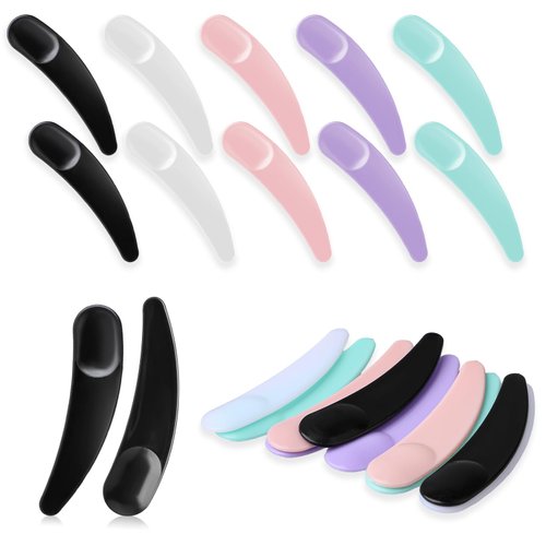 Mozeat Lens 100Pcs Mini Spatula for Cosmetics Mini Cosmetic Spatula Multi-colored Disposable Curved Cosmetic Spatula Scoop Mask Scoop for Mixing and Sampling