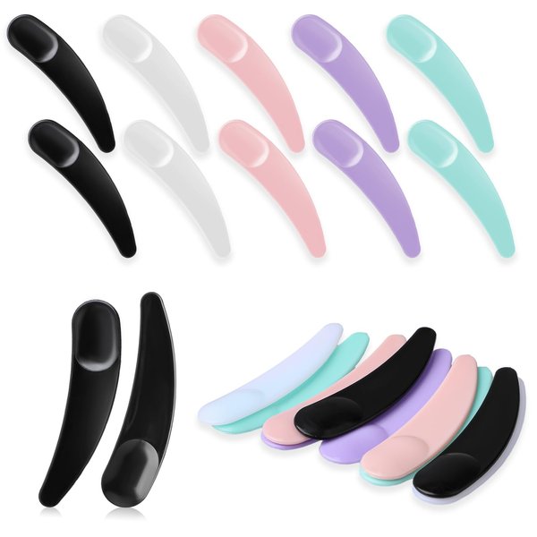 Mozeat Lens 100Pcs Mini Spatula for Cosmetics Mini Cosmetic Spatula Multi-colored Disposable Curved Cosmetic Spatula Scoop Mask Scoop for Mixing and Sampling