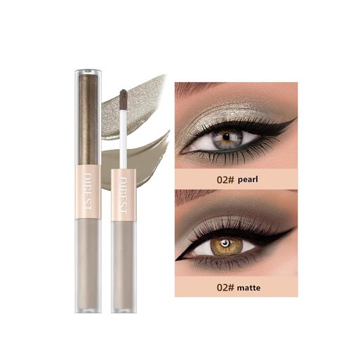 ELSOGO Liquid eyeshadow, dual-ended matte glitter 2-in-1 eyeshadow, long-lasting waterproof metallic liquid eyeshadow, velvet matte cream eyeshadow, shimmering shimmer eyeshadow makeup (02#)
