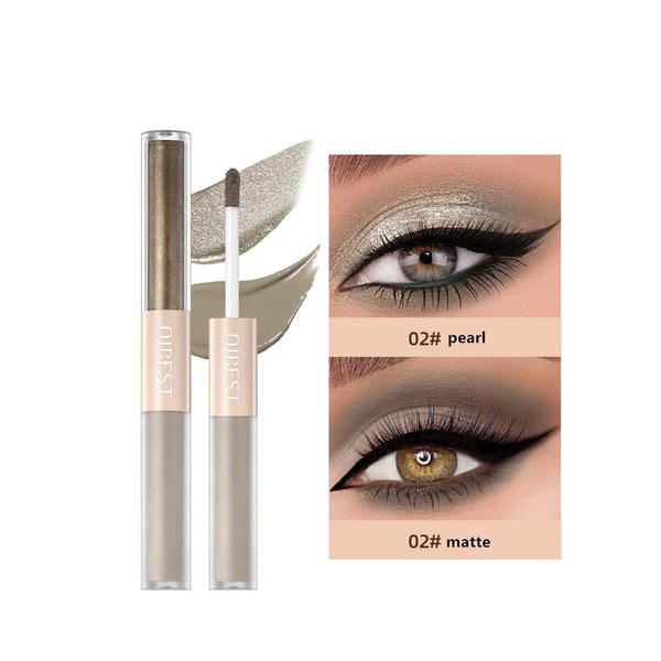 ELSOGO Liquid eyeshadow, dual-ended matte glitter 2-in-1 eyeshadow, long-lasting waterproof metallic liquid eyeshadow, velvet matte cream eyeshadow, shimmering shimmer eyeshadow makeup (02#)