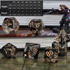CiaraQ DND Polyhedral Dice Set for Dungeons and Dragons RPG MTG Role Playing Table Games-with 1 Dice Pouch (Transparent + Black Cloud)