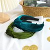 YanJie Velvet Knotted Headband for Women St.Patrick Day Green Headbands Wide Hair Band Girls Hair Accessories Saint Patricks Headbands for Women Headwear Girl Gift Irish Green Accessories