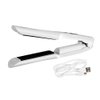 2 in 1 Hair Straightener and Curler with Plus 3D Ceramic Flating Panel Makes Hair Smooth Brilliance, Wireless USB Chargable Digital Control for Women Curly Long Short Thick Fine Wavy Hair (White)