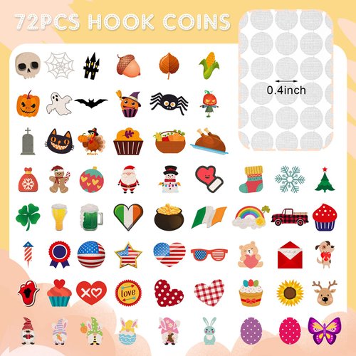 68 Pcs Holiday Seasonal Accessories Icons for Felt Letter Message Board Decorations Cute Symbols Changeable with Adhesive Dots for 4th July Patriotic Independence Day Decor, Board Not Included