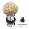 Je&Co 100% Silvertip Badger Hair Shaving Brush, Handmade Shaving Brush with Fine Resin Handle and Stainless Steel Base (Black)