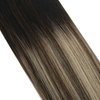 Moresoo Tape in Hair Extensions Ombre Human Hair Tape in Extensions Balayage Off Black to Brown Mix with Blonde Tape in Real Hair Extensions Human Hair Balayage Tape ins 18 Inch #1B/3/27 20pcs 50g