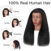 100% Mannequin Head Human Hair, 16" Human Hair Manikin Head Cosmetology Doll Head for Hairdresser Practice Braiding with Free Clamp Holder and Tools(16 Inch)