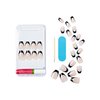 KISS Salon Acrylic French, Press-On Nails, Nail glue included, 'Flame', Dark Black, Short Size, Coffin Shape, Includes 28 Nails, 2G Glue, 1 Manicure Stick, 1 Mini File