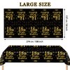 TMIYO 3 Pcs 18th Birthday Tablecloths, Black and Gold Birthday Decorations Table Cloths, Plastic Table Cover 108 x 54 Inch Rectangular Cloths for Parties Supplies