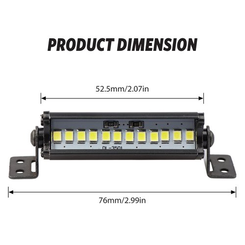RC Light Bar 53mm LED Light Kit for Traxxas Axial Arrma Redcat 1/10 1/8 1/24 RC Car Truck Accessories