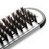 Hair Straightening Comb Styling Tools Boar Bristle Double Sided Brush Comb Clamp (Black White)
