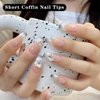 300PCS Short Coffin Nail Tips, Half Cover No C Curve Nail Tips, 12 Sizes Full Matte Coffin Nails Tips for Acrylic Nails Professional, Acrylic Short Press on nails for Nail Extension at Home DIY Salon