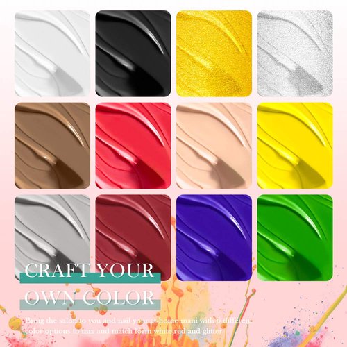 12 Colors Painting Gel, Gel Nail Polish Kit with Painting Drawing Nail Brush Pen, Soak Off UV LED Gel Polish Set, Gel Paint for Nail Art Drawing Gel Nail for Art Design