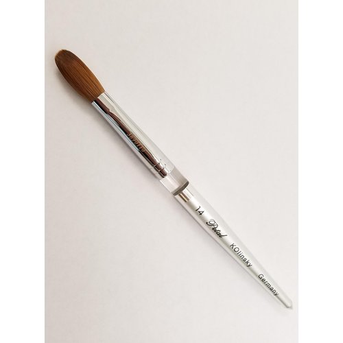 Petal Kolinsky Silver Handle Acrylic Nail Brush Manicure Powder (Size 14)