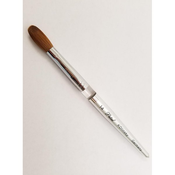 Petal Kolinsky Silver Handle Acrylic Nail Brush Manicure Powder (Size 14)