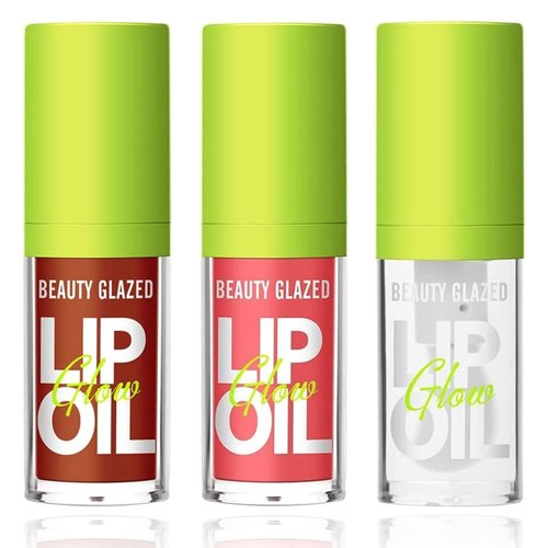 Hydrating Lip Glow Oil Set, 3pcs Tinted Plumping Lipgloss Gift Set, Lip Care Lip Tint Shiny Jelly Lip Gloss, Tinted Lip Gloss Set, Moisturizing Transparent Lip Oil For Dry And Cracked Lips