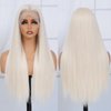 Amarlis Platinum Blonde Lace Front Wigs for Women,13x5x1 HD Lace Front Wig Pre Plucked Ready to Wear Synthetic Wigs for Daily Use(Platinum Blonde)