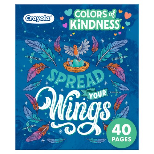 Crayola Colors of Kindness Adult Coloring Book (40pgs), Adult Coloring Pages, Stress Relief Activity, Gift for Teens & Adults, 9+