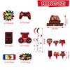 Mpanwen Video Game Birthday Party Decorations - 109Pcs Red and Black Gamer Gaming Party Supplies For Boys Birthday Party - Gaming Backdrop, Table Cover, Hanging Swirls, Topper, Balloons