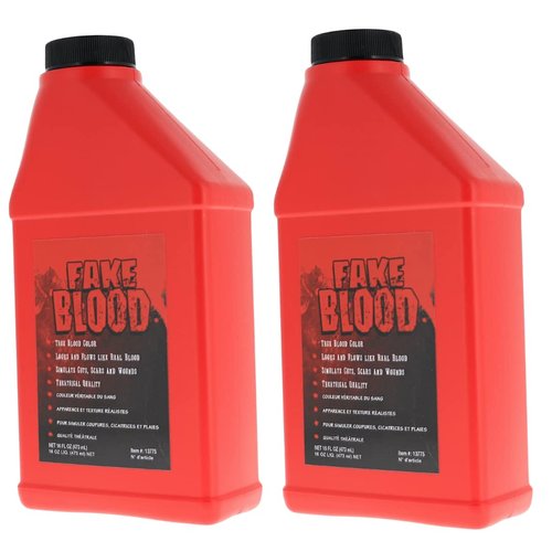 Fake Blood - 2 PACK, 2 16 oz Pints of Stage Blood for Vampire Monster Makeup