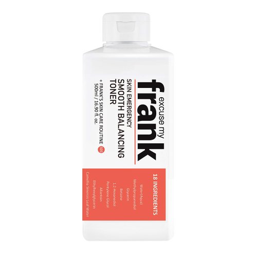 Excuse My Frank Skin Emergency Smooth Balancing Toner 500 ml/16.90 fl. oz. Hydrating, Balancing, Calming, Pore Minimizing, Vegan, Cruelty-Free.