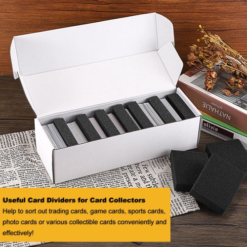 OwnMy 20PCS Sponge Trading Card Dividers for Trading Card Storage Box to Fill Extra Space, Shock-Absorbing Sponge Card Separators Trading Card Spacers Sponge Trading Card Dividers Game Card Organizers