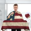 KEEPREAL Vintage American Flag Barber Cape Waterproof Salon Hairdresser Cape with Adjustable Snap Closure for Men Women Salon and Home Use