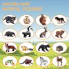 RCOMG 16pcs Forest Animal Baby Figures - Woodland Creatures Miniature Set, Cake Toppers, Educational Birthday Gifts for Kids & Toddlers