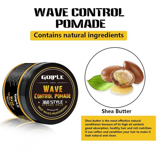 Wave Butter 360 Wave Grease for Men - Moisture, Control and Silky Shine, All-Natural Cream for Layered Waves with Shea Butter and Beeswax for Wolfing Kit