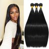 Straight Human Hair Bundles 12A Brazilian Human Hair 3 Bundles 100% Unprocessed Virgin Human Hair Weave Straight Bundles Human Hair Extensions Natural Black Color 20 22 24Inch