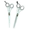 Quick Hair Cutting Barber Shears Used for Professional And Personal Use Barber Scissors with Nice Thumb Grip For A Enhanced Control And Comfort White and Black